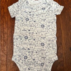 Carter's White and Blue Animal Print Bodysuit